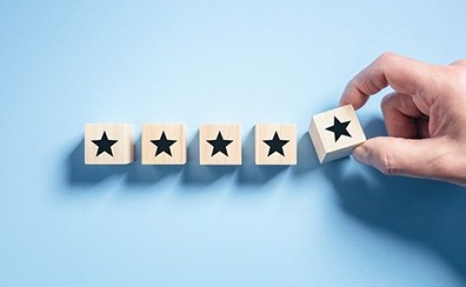 Customer,Experience,Feedback,Rate,Satisfaction,Experience,Five,Star,Rating,Placing Customer experience feedback rate satisfaction experience five star rating placing wooden blocks on blue background